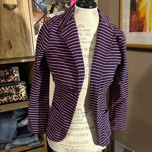 SO Women's Blazer - Pink and Blue Stripes - Medium